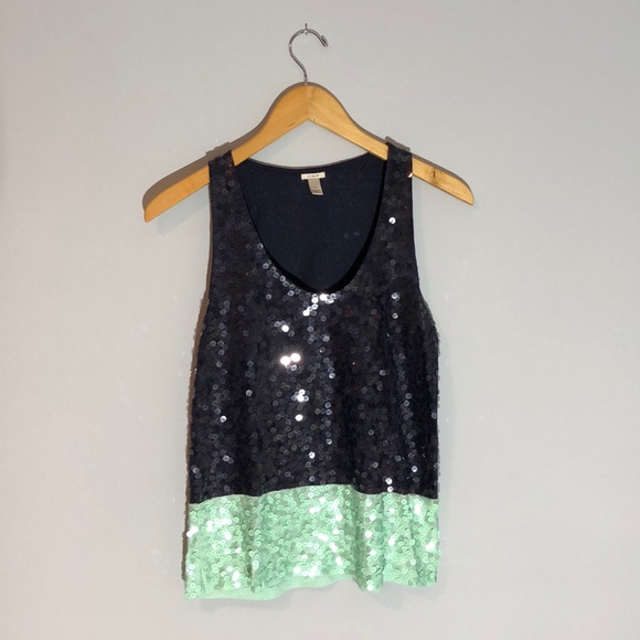 Color Block Sequined Tank - x-small - Picture 1 of 4